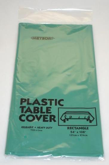 Emerald Green Plastic Table Cover ~ Rectangle
